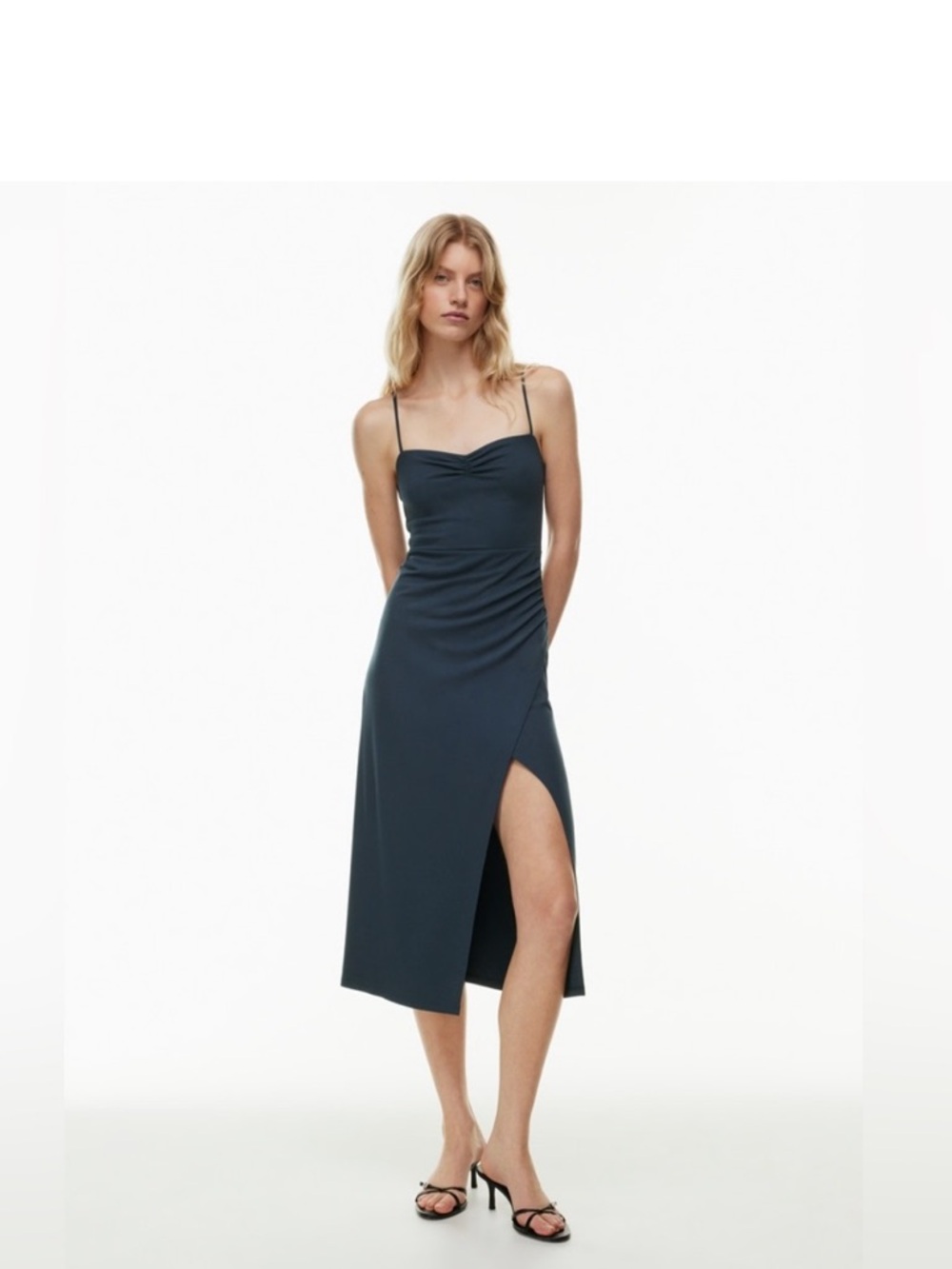 Aritzia Wilfred Flight Dress Sweetheart midi dress with slit